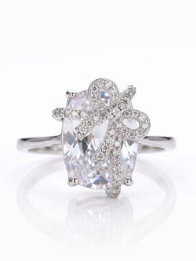 Deluxe Bow Ring, 925 Sterling Silver Charmed Aroma Bow Collection
